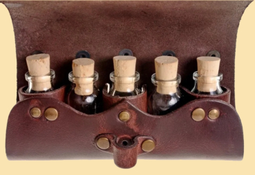 Preview: Tranktasche - Drachenverschluss - braun - 5 Flaschen